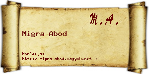 Migra Abod névjegykártya